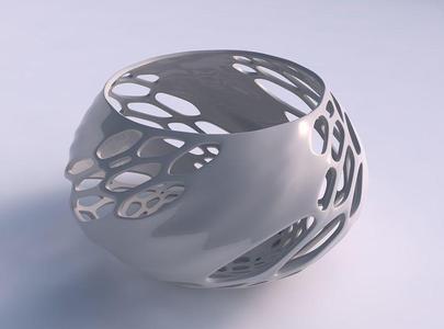 Bowl squeezed twisted with organic lattice and solid centers