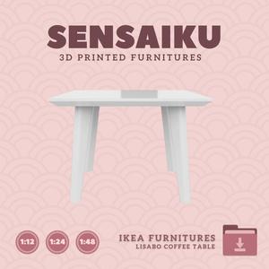 Miniature Replica LISABO Coffee Table for Miniature Dollhouse - IKEA (1:12,24,48) - 3D Print Instant Download