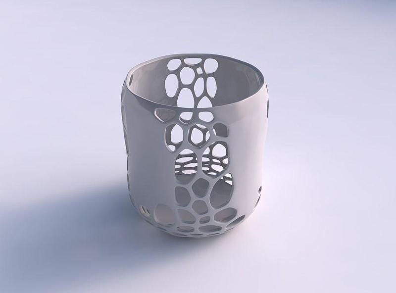 Bowl cylindrical with organic lattice and solid centers