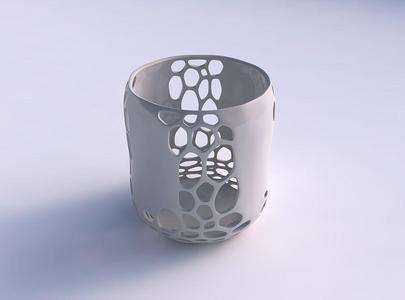 Bowl cylindrical with organic lattice and solid centers