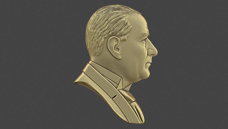 Gazi Mustafa Kemal Ataturk Bas Relief 3D Model