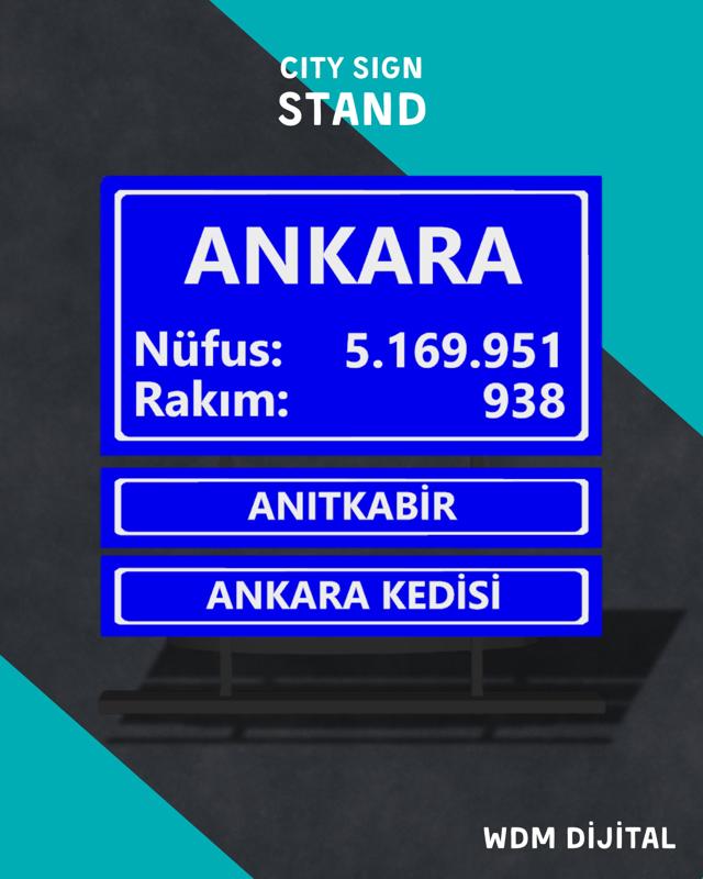 Ankara City Entrance Sign – 3D Printable Desktop Model / Souvenir / Ornament