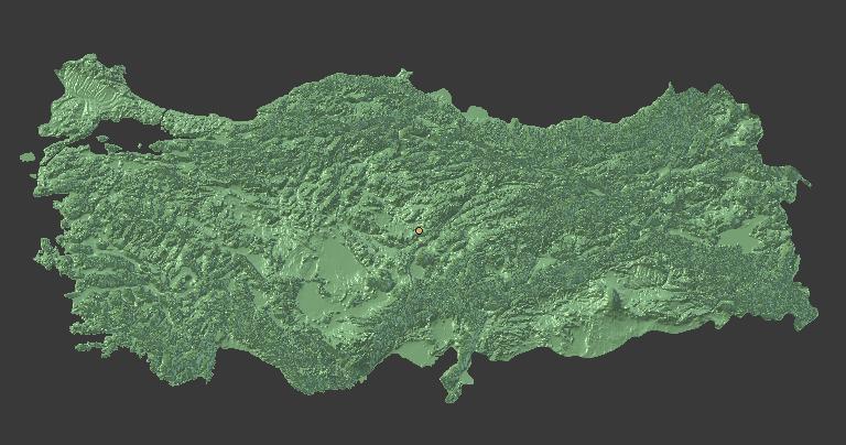 Türkiye's Topographic Map - Türkiye'nin Topoğrafya Haritası