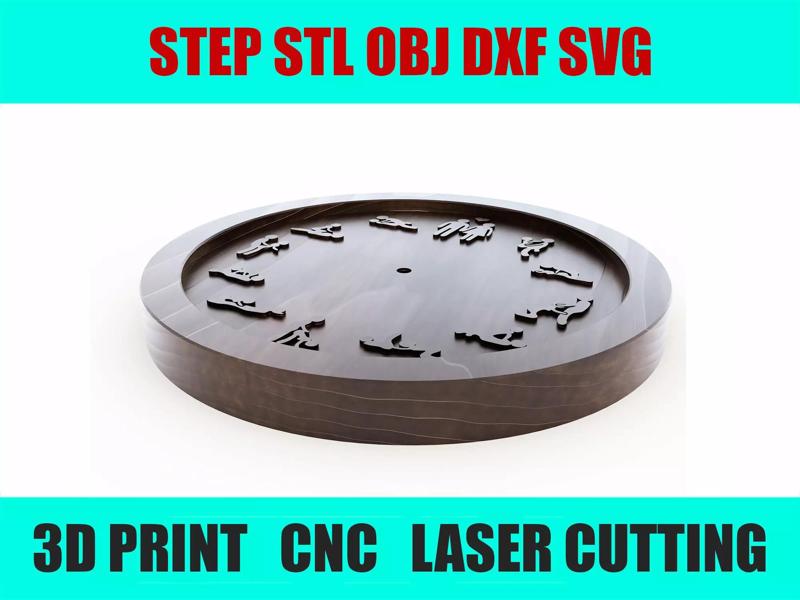 Erotic Wall Clock Design DXF SVG STL for 3D Print