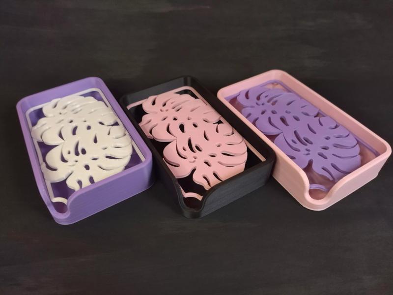 Soap Holder Dish Plant Monstera - 2 Models