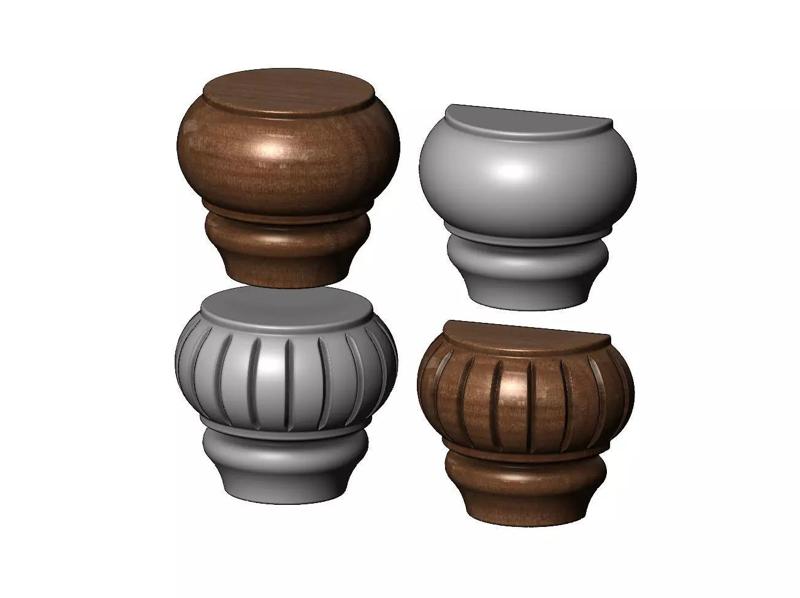 Traditional Round Reeded Bun Foot