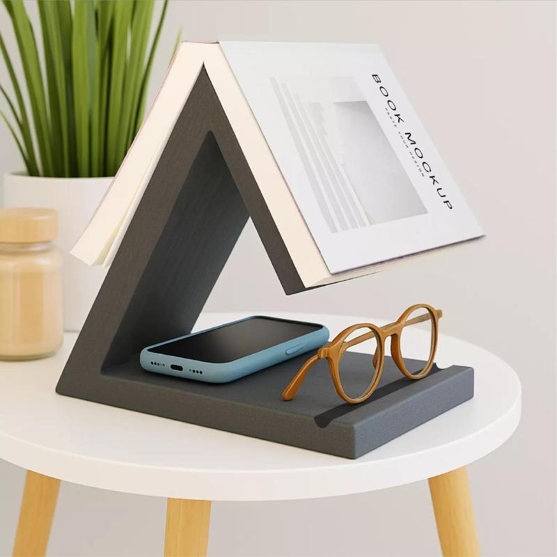 Triangle Book Holder Tablet Kindle Holder  Nightstand Book Stand