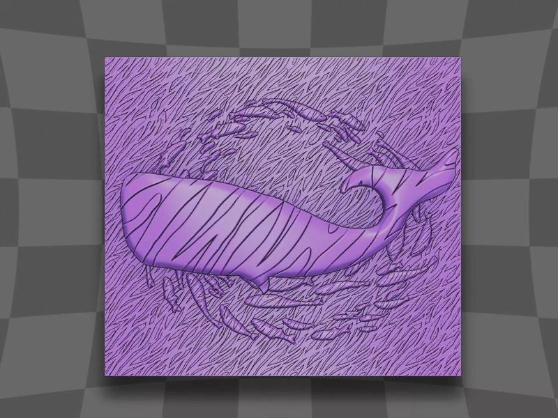 whale underwater home deco