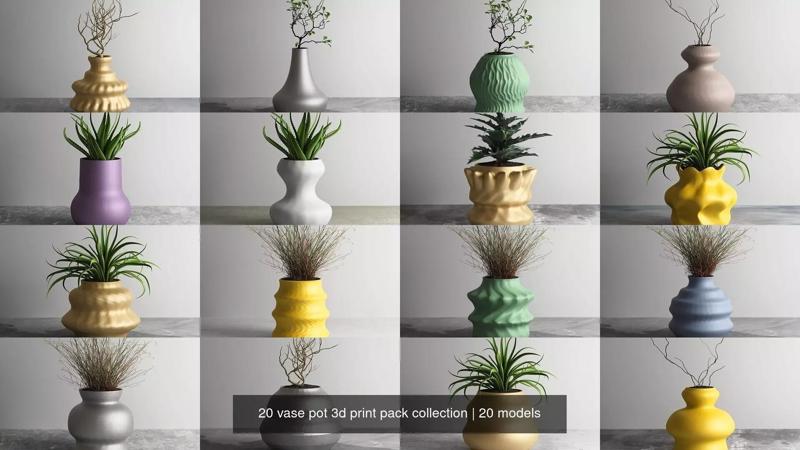 20 vase pot 3d print pack collection