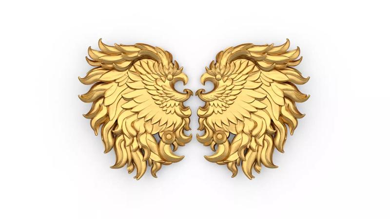 Wings Printable carved decorative 01