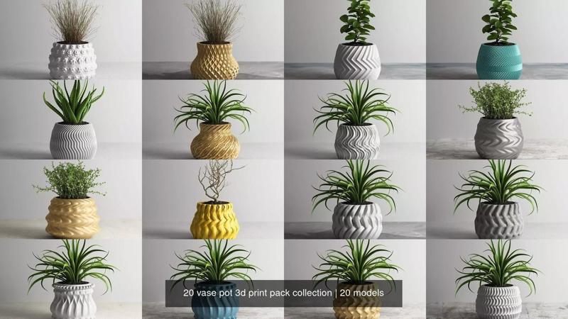 20 vase pot 3d print pack collection
