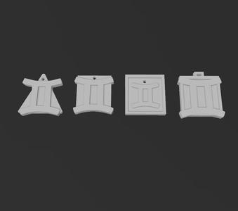 Pack 6 Gemini logo wallart keychain HD