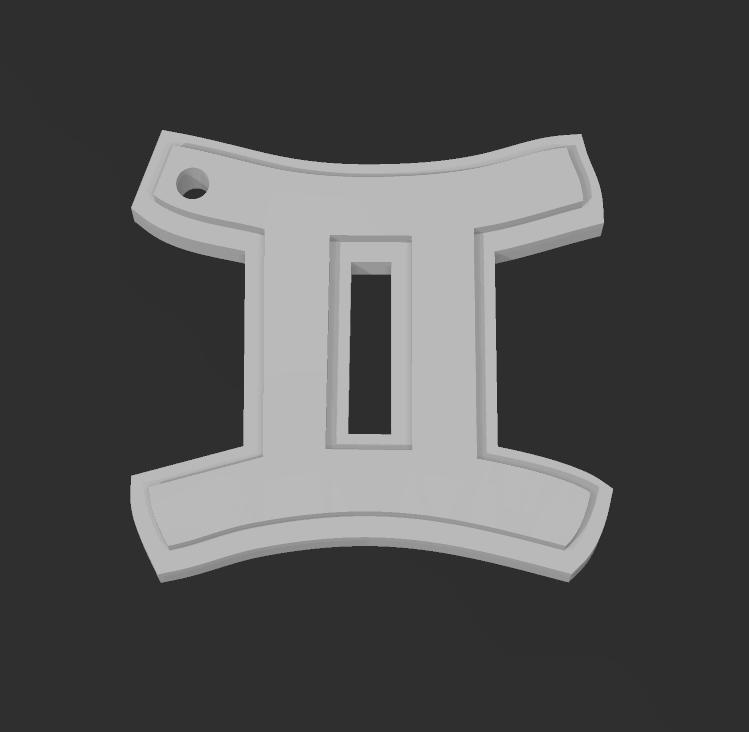 Gemini keychain necklace HD 6