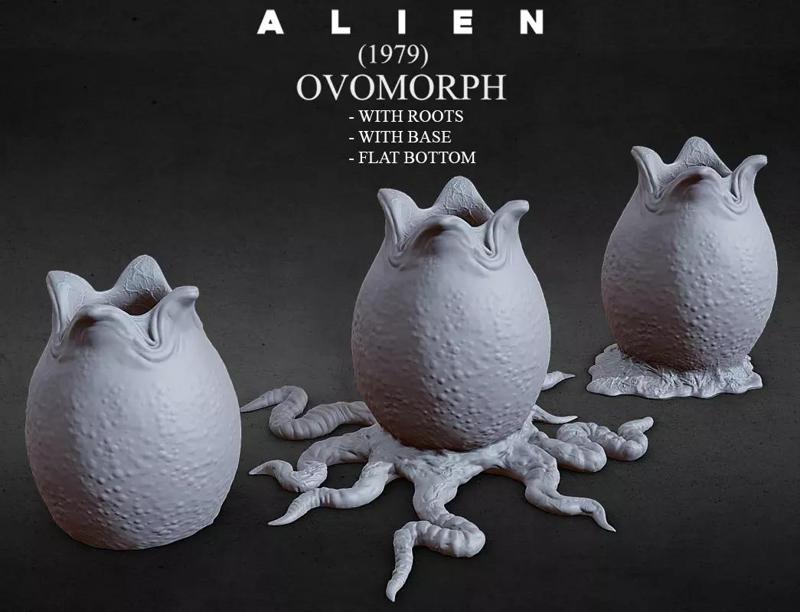 3D PRINTABLE OPEN ALIEN EGGS THREE PACK