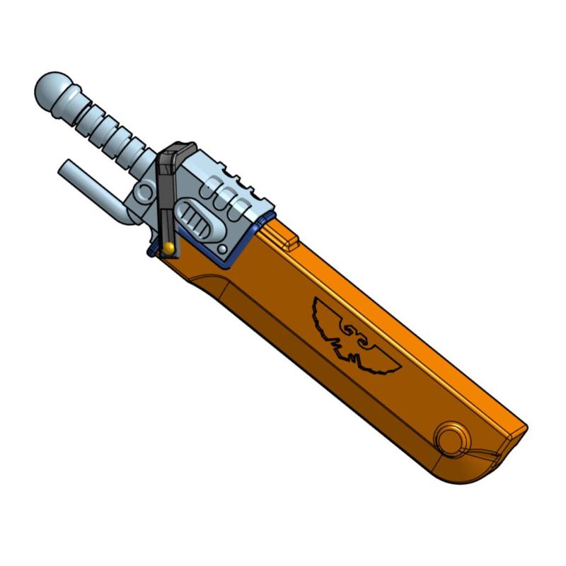 Holstered chain sword for space power armour marines