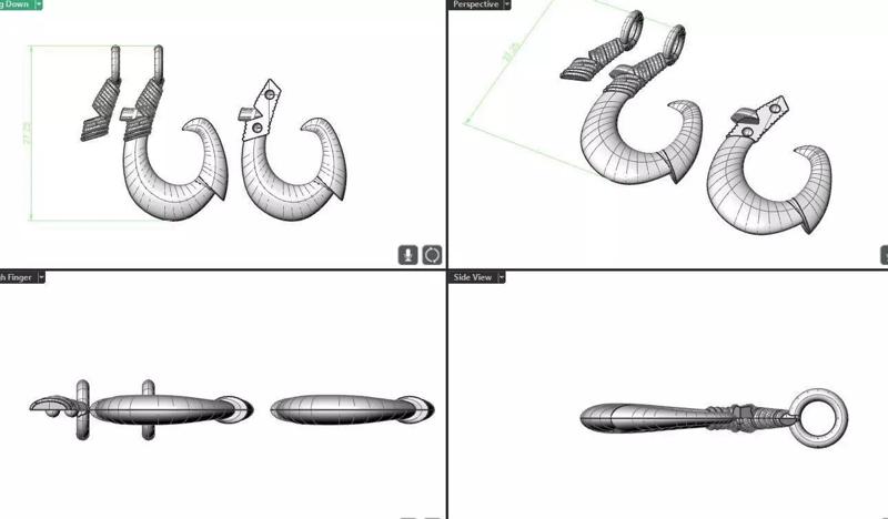 Hawaiian fish hook pendant