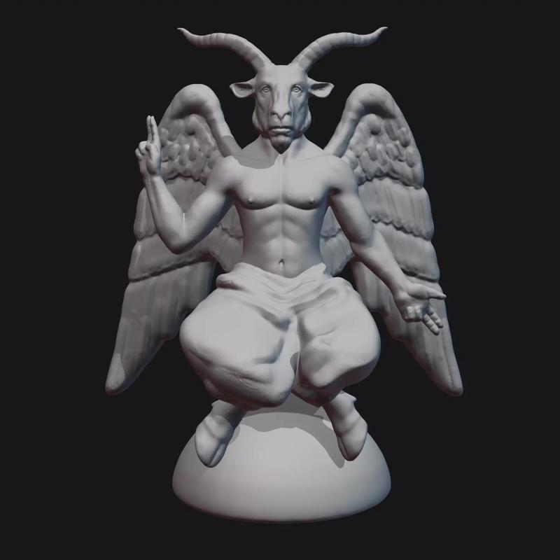 Baphomet demon statue with wings
