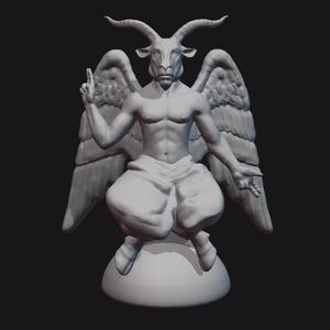 Baphomet demon statue with wings