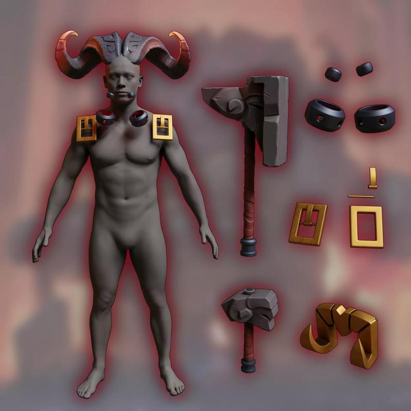 Ornn horns weapon hammer anvil cosplay