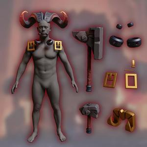 Ornn horns weapon hammer anvil cosplay