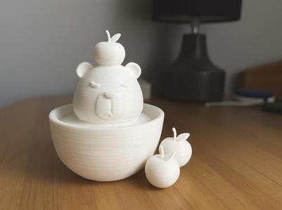 Capybara in a Bowl with Apples