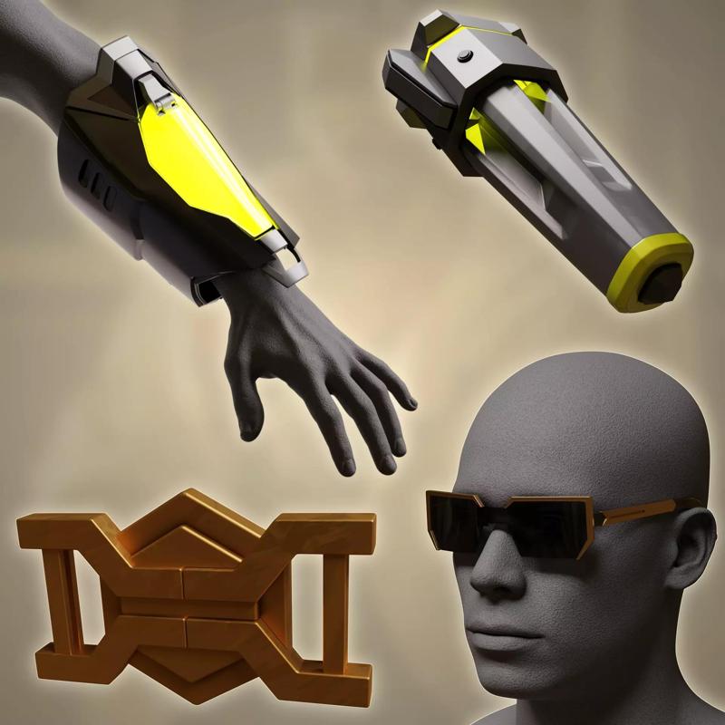 Tejo valorant cosplay arm belt glasse kit