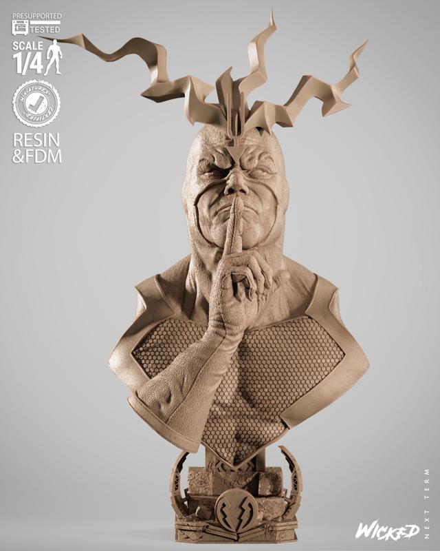 WICKED MARVEL BLACK BOLT PORTRAIT BUST: TESTED AND READY FOR 3D PRINTING