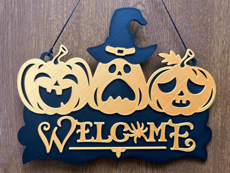 Halloween door welcome sign