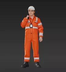 88 - High-Detail Racing Marshal Communicating on Radio