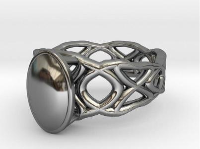 Tennis Seam Curve Ring 17.53mm with Oval Gem