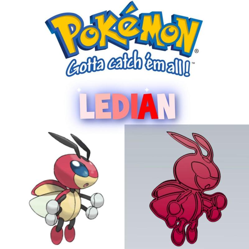 AMAZING POKEMON Ledian COOKIE CUTTER STAMP CAKE DECORATING