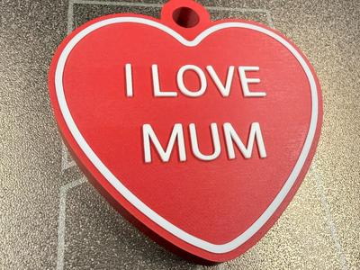 I Love Mum Heart Christmas Tree Decoration