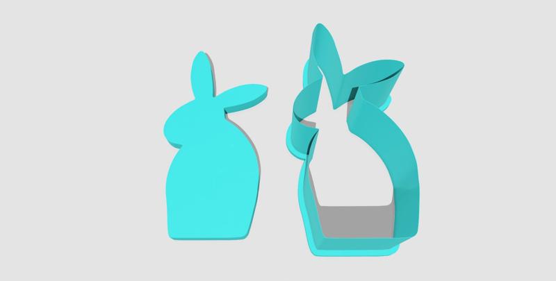 Bunny cutter, stamp, Easter bunny shape cutter, Cookie cutter, Polymer Clay Cutter, jewelry making