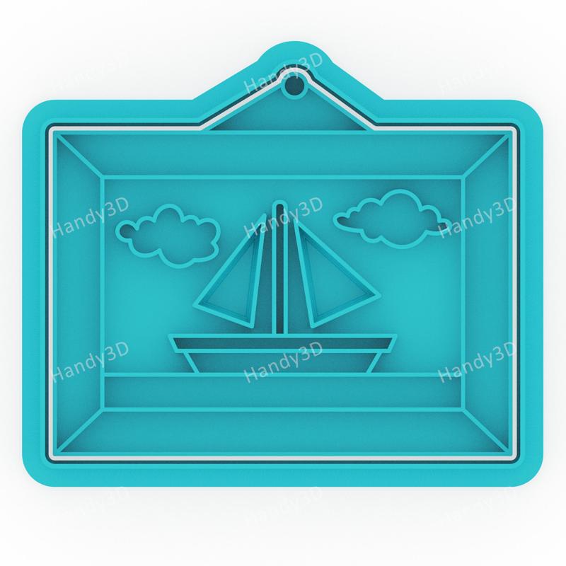 Simpsons Boat Picture Cookie Cutter & Stamp - 8cm