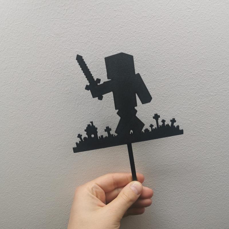 Minecraft Style Cake Topper Birthday