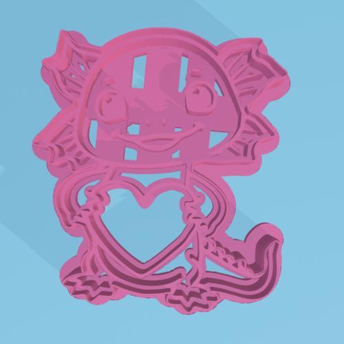 Cortador de galletas ajolote con corazón