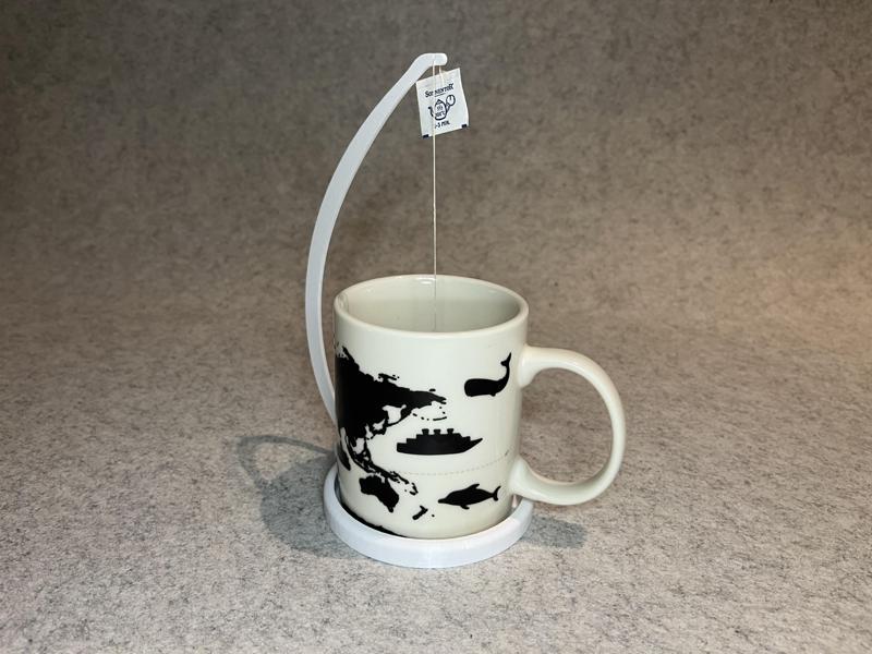 Tea bag cup holder hook