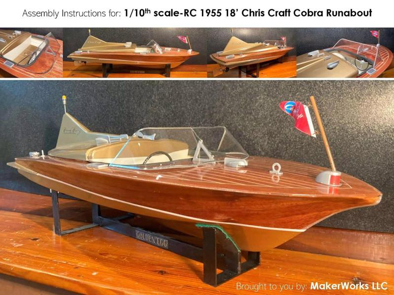 8th Scale 1955 Chris Craft Cobra RC Boat 3D Print files and Inst