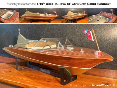 8th Scale 1955 Chris Craft Cobra RC Boat 3D Print files and Inst
