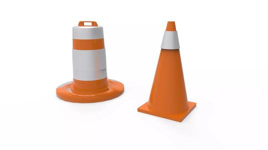 3D printed model of a traffic cone