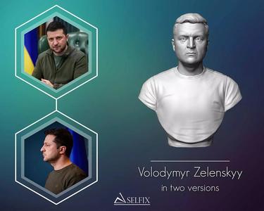Volodymyr Zelenskyy 3D bust sculpture