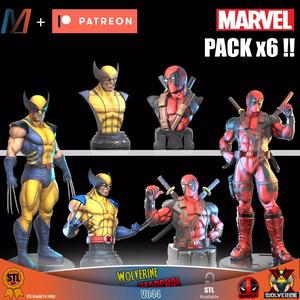 V044 - PACK X6 MARVEL DEADPOOL vs WOLVERINE
