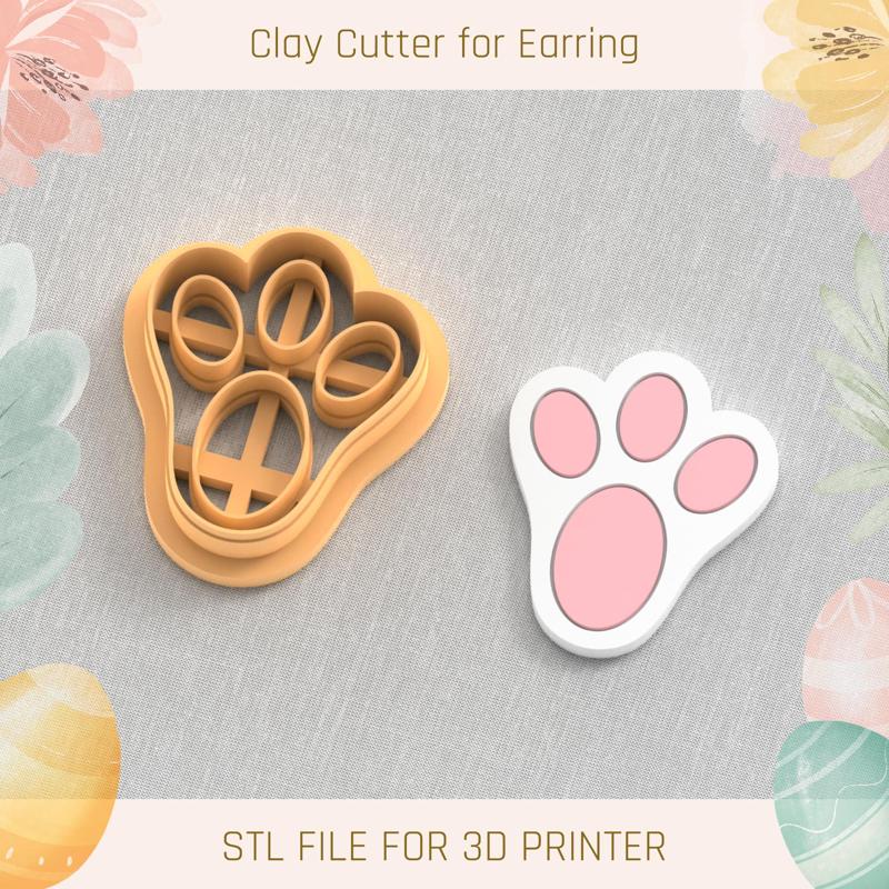 Bunny Foot Easter Polymer Clay Cutters