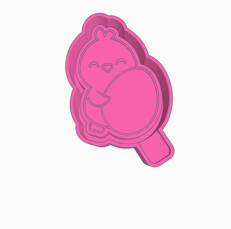 Chick with Egg Mold Housing STL
