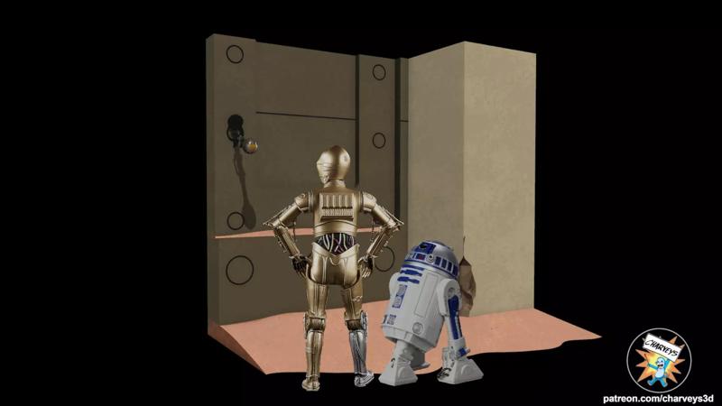 Star Wars Jabbas Palace Door Diorama for 4 and 6 inch figures