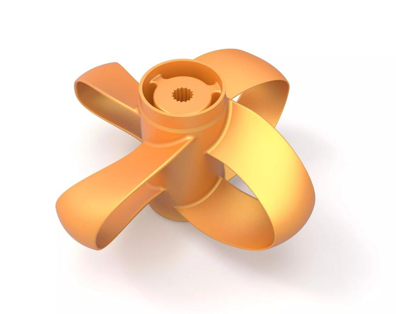 Toroidal boat propeller - 4 blades