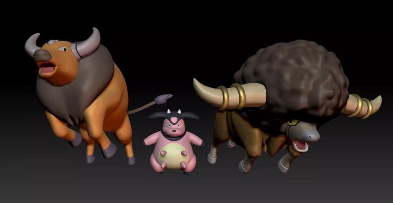 Pokemon Tauros Miltank Bouffalant