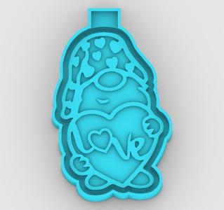 gnome with love heart - freshie mold - STL for silicone mold