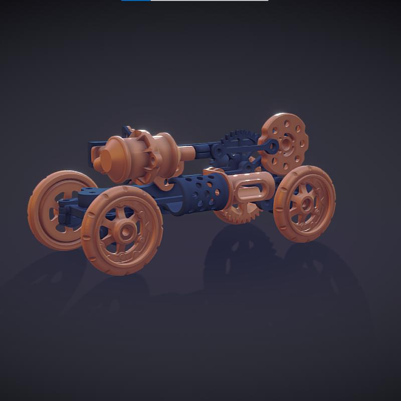 Pneumatic Toy Car – Air-Powered 3D Printable Vehicle