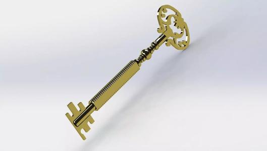 3-part fairy tale brass golden key